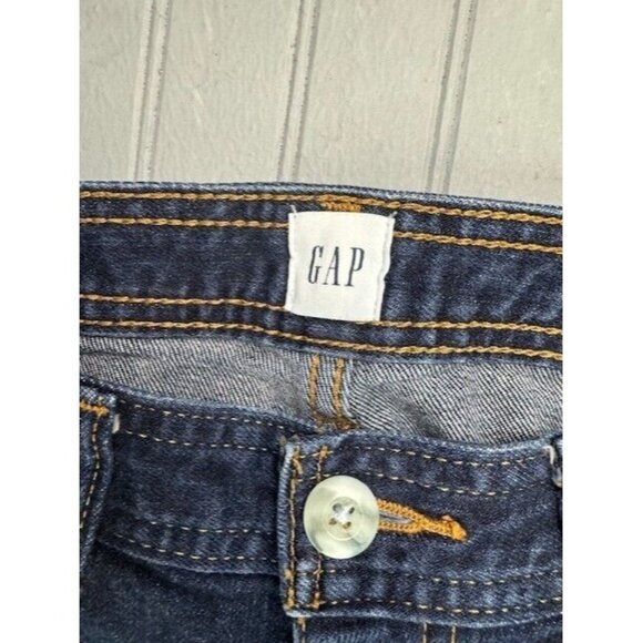 Gap Size 4 27T Tall High Rise Wide Leg Crop Womens Jeans Raw Hem Stretch - Picture 4 of 5